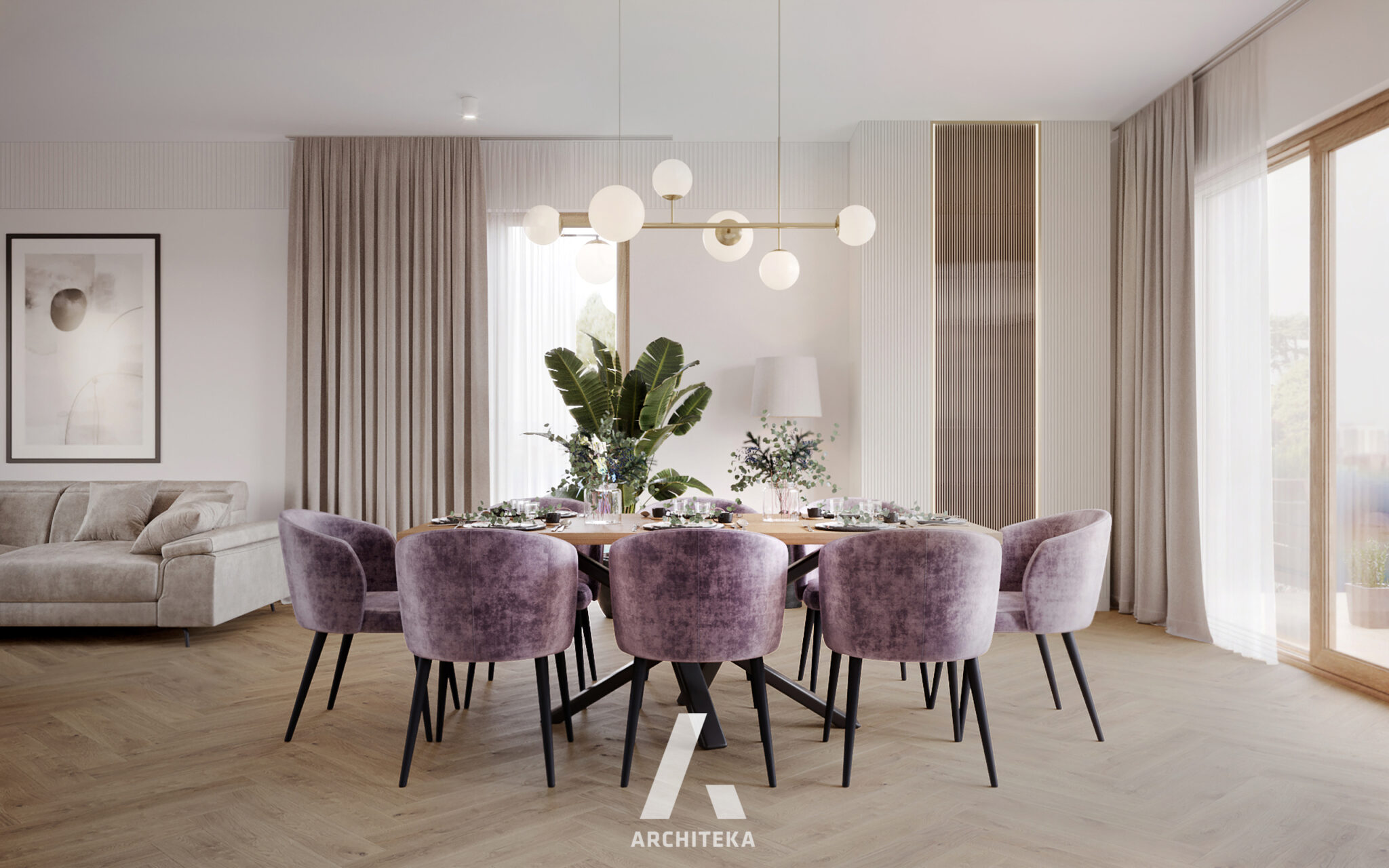 Projekt wnętrza Nowogard M210 | Modern Beige - Architeka projektowanie ...