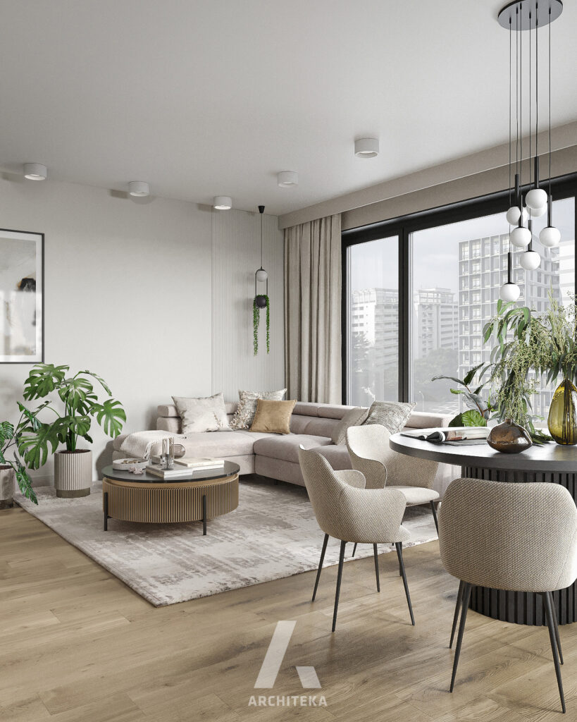 Projekt wnętrza Szczecin M83 | Modern Beige - Architeka projektowanie ...