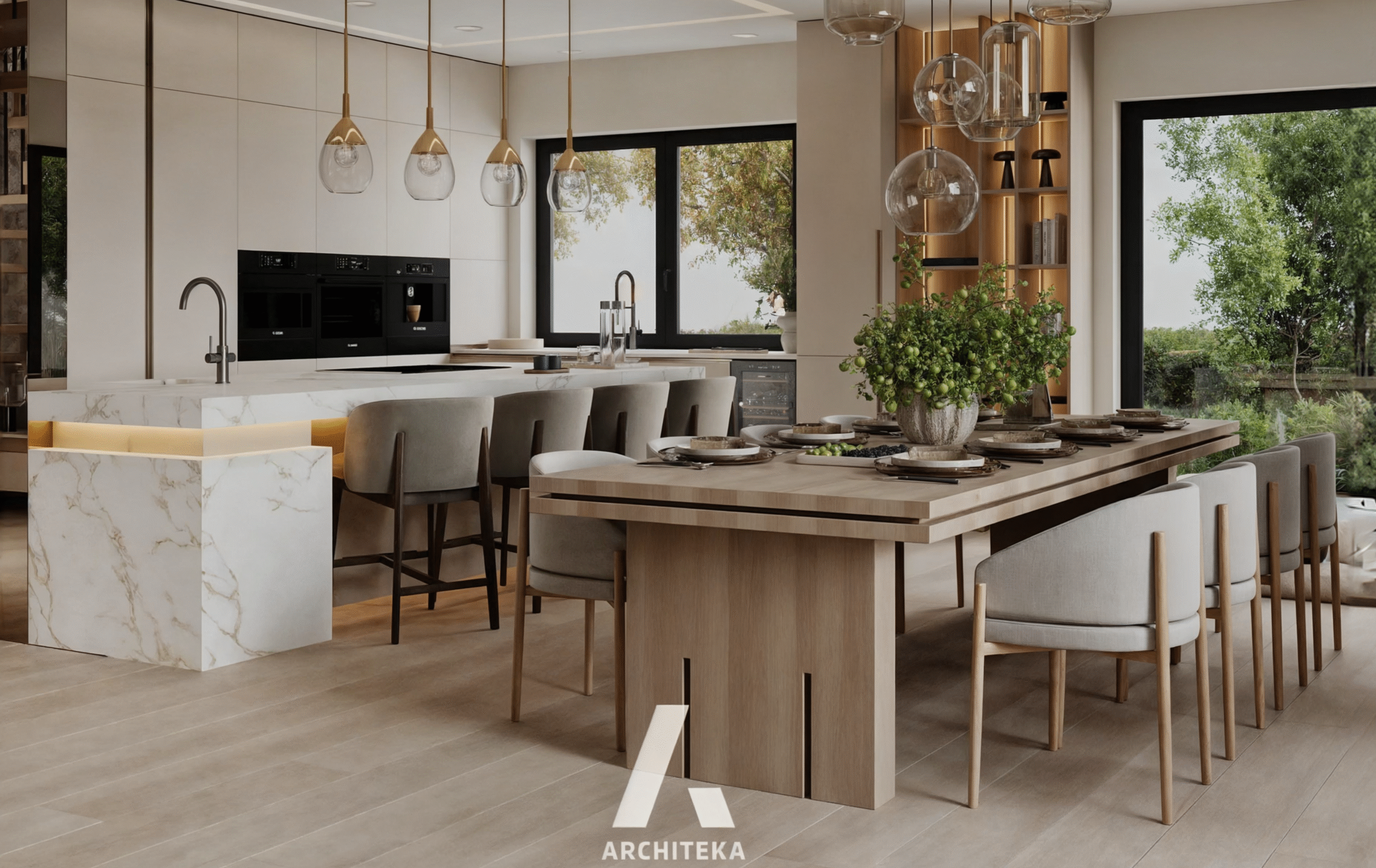 Projekt wnętrza Berlin M250 Modern Soft Minimalism - minimalistyczne wnętrze w miękkiej, jasnej stylistyce