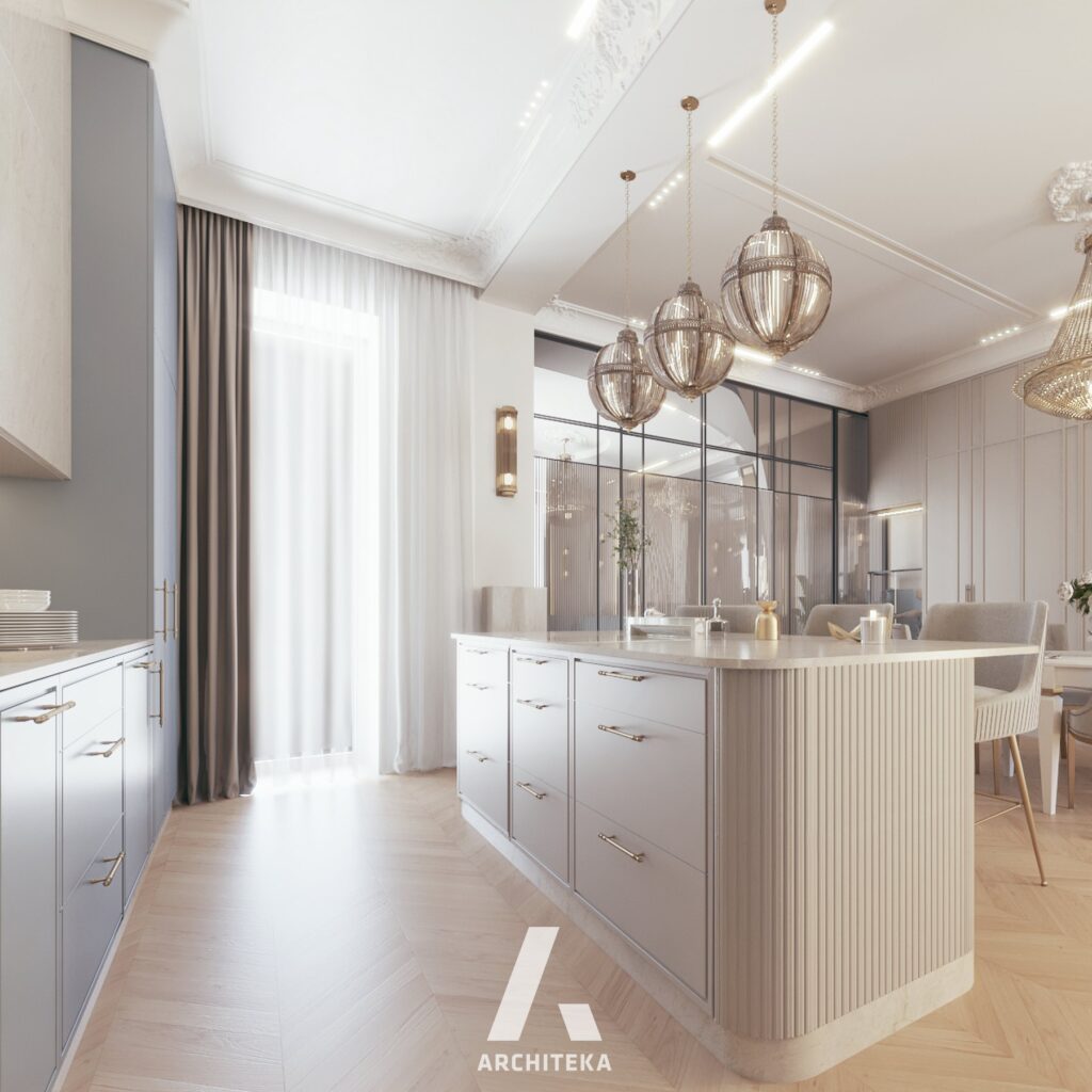 Projekt wnętrza Szczecin | Modern Soft Classic - wizualizacja wnętrza 1