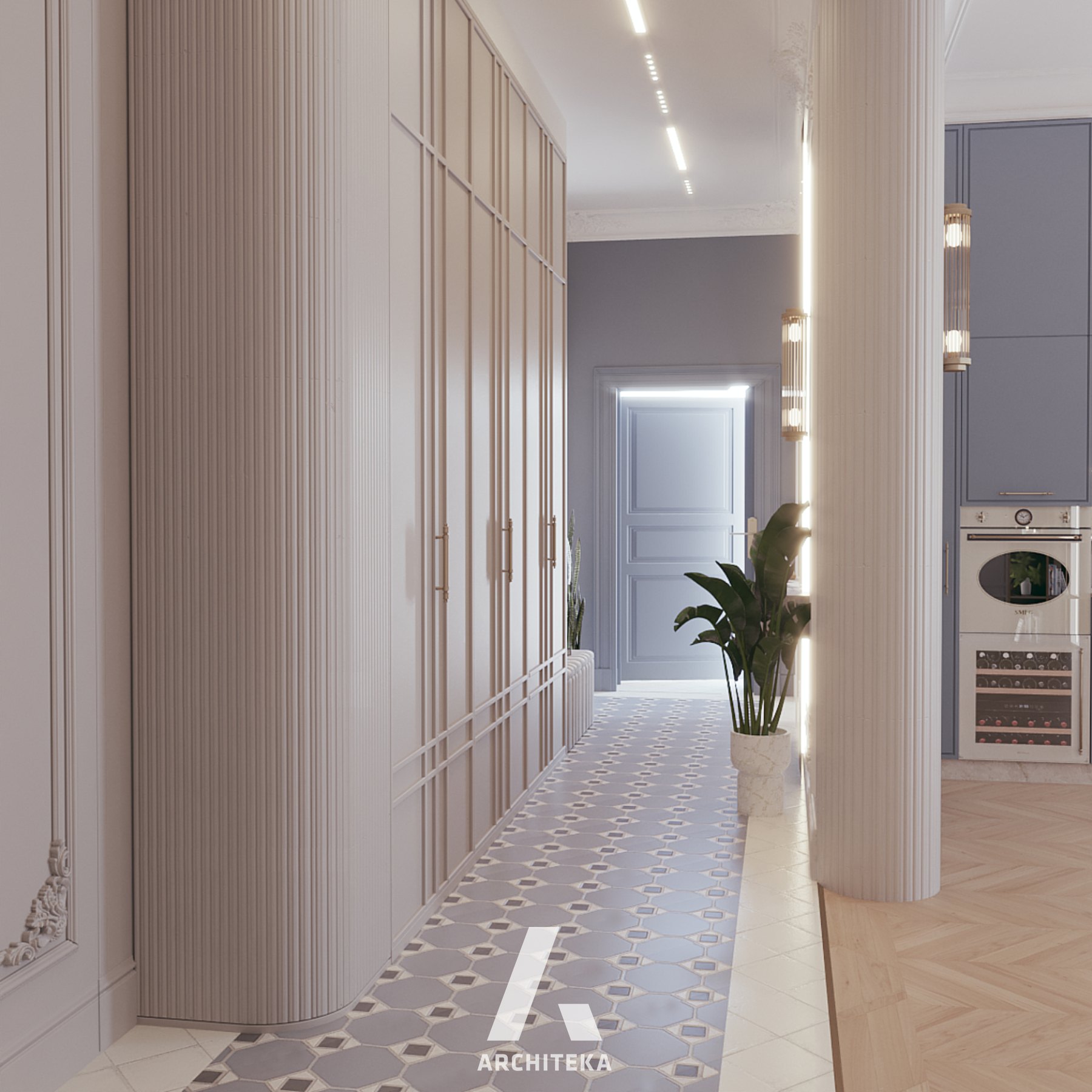 Projekt wnętrza Szczecin | Modern Soft Classic - wizualizacja wnętrza 2