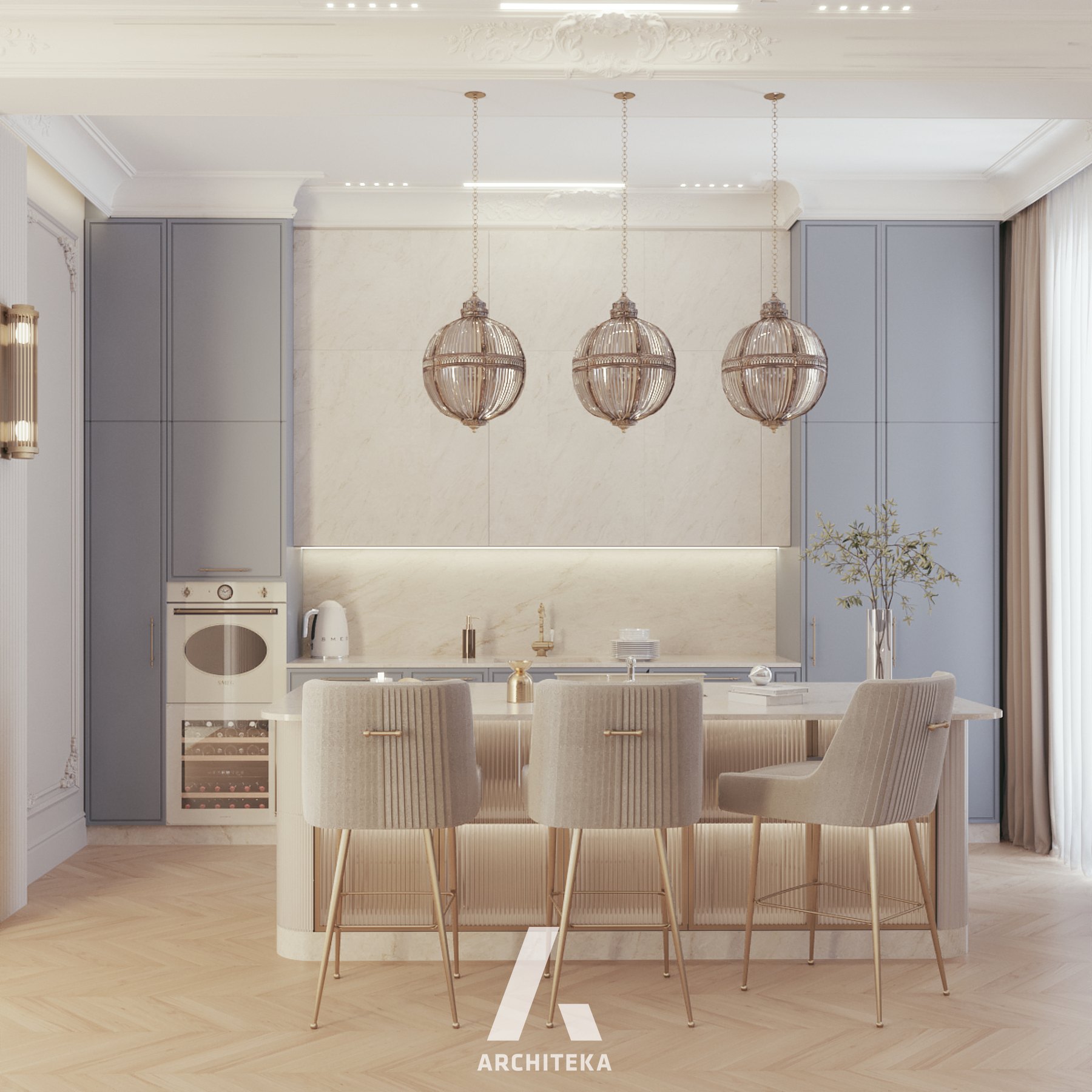 Projekt wnętrza Szczecin | Modern Soft Classic - wizualizacja wnętrza 3