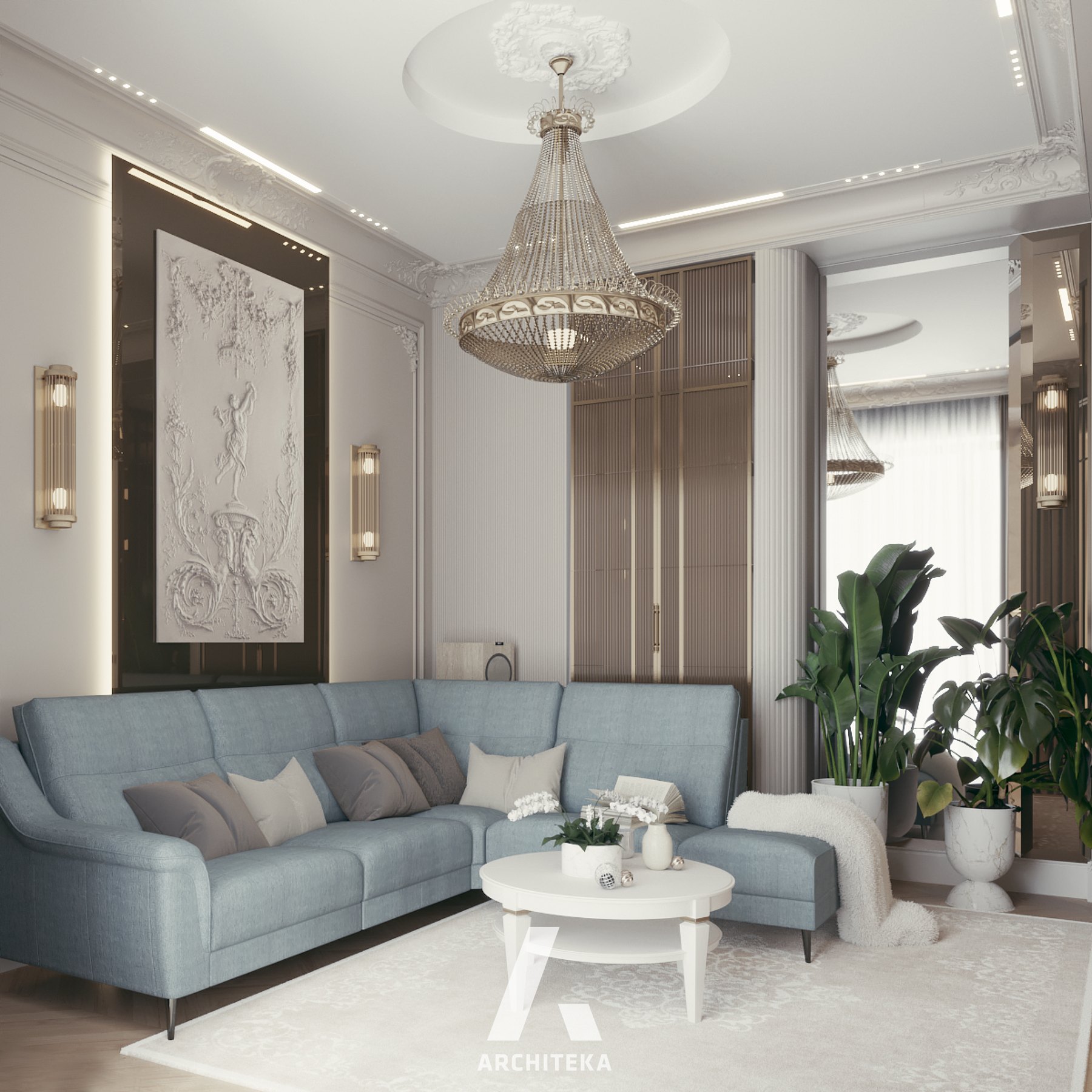 Projekt wnętrza Szczecin | Modern Soft Classic - wizualizacja wnętrza 5