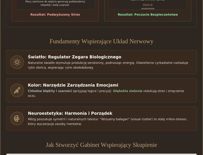 Projektowanie gabinetu w domu: Jak psychologia przestrzeni buduje Twoje skupienie